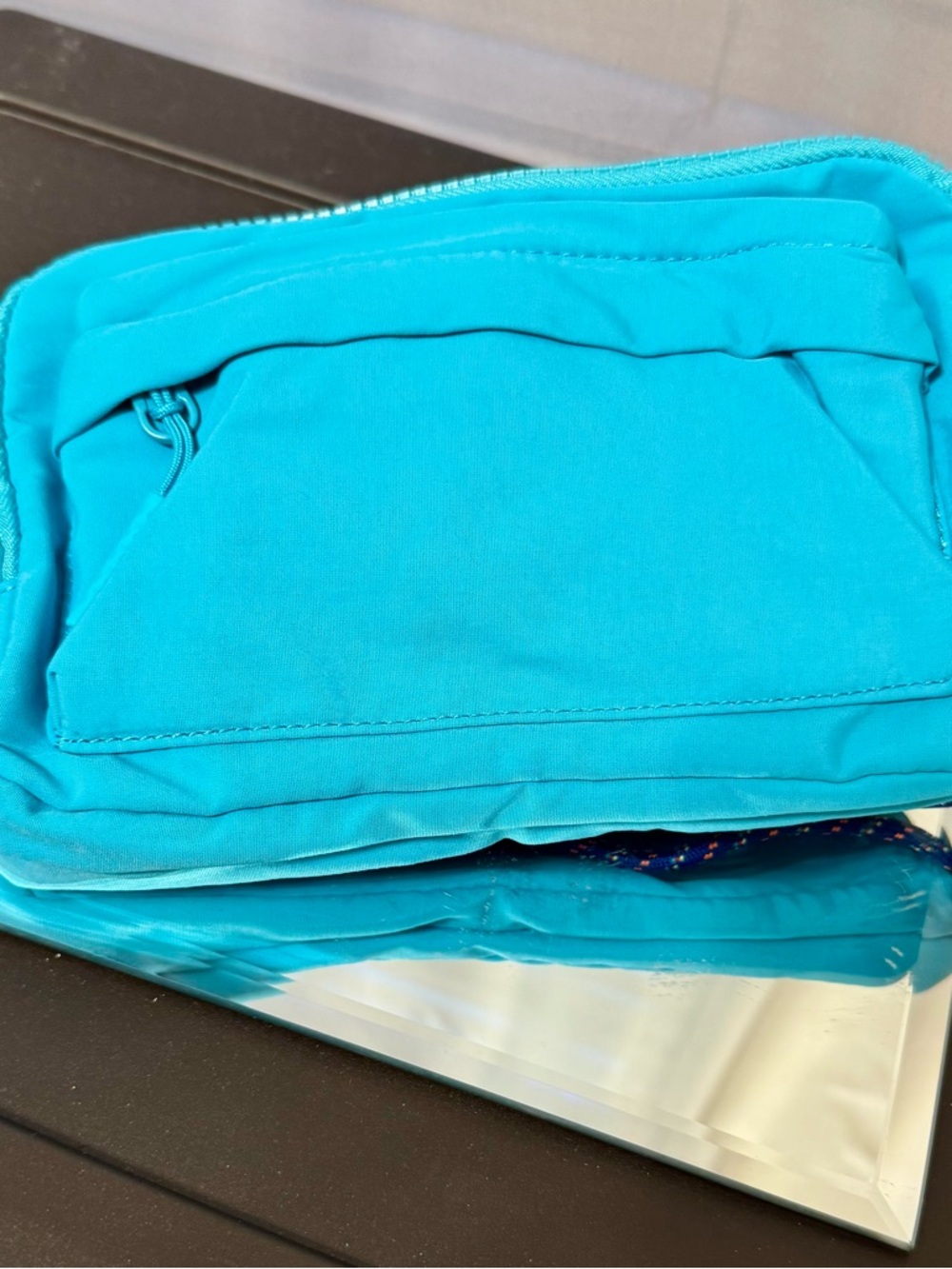 Iris & Rainbow Aqua Multi Pocket long strap crossbody Brand New